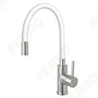 Zumba IV INOX Fehér mosogató csaptelep Ferro