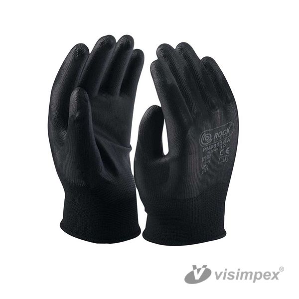 Szerelőkesztyű tenyérmártott fekete 9-es