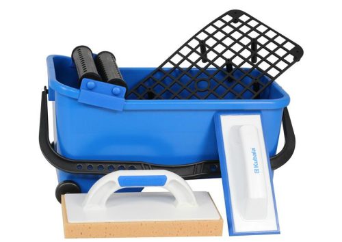 Fugázó szett 20L vödör+rács+görgők+szivacs+fugázó gumi KUBALA