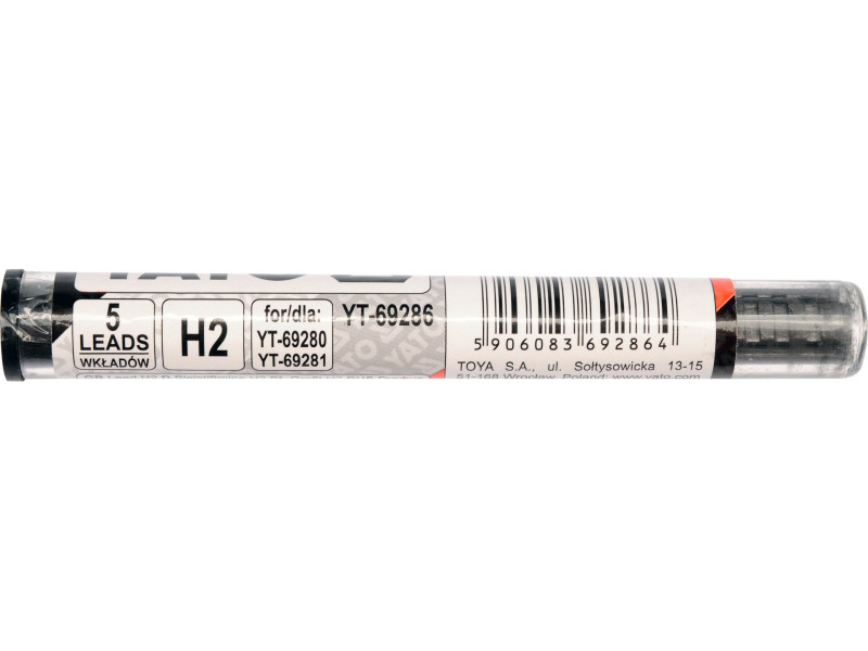 YATO Ácsceruza grafit betét 110mm szürke H2 (5db)