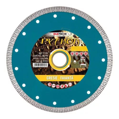 Python 200*25,4*10mm gyémánt vágótárcsa, greslap, gránitlap, kerámia