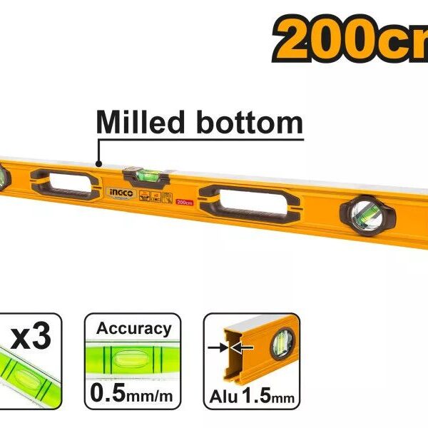 INGCO Vízmérték 2000mm 3 libella