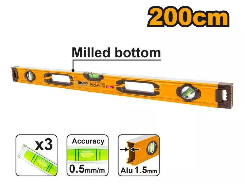INGCO Vízmérték 2000mm 3 libella