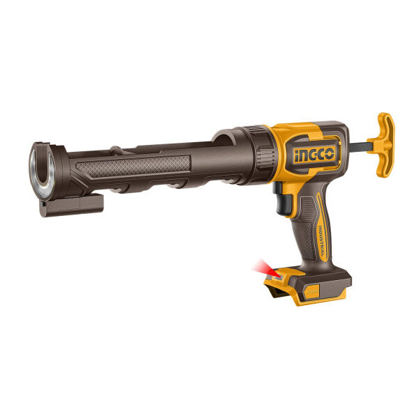 INGCO Akkus kittkinyomó és ragasztópisztoly LED világítás 20 V (akkus és töltő nélkül)